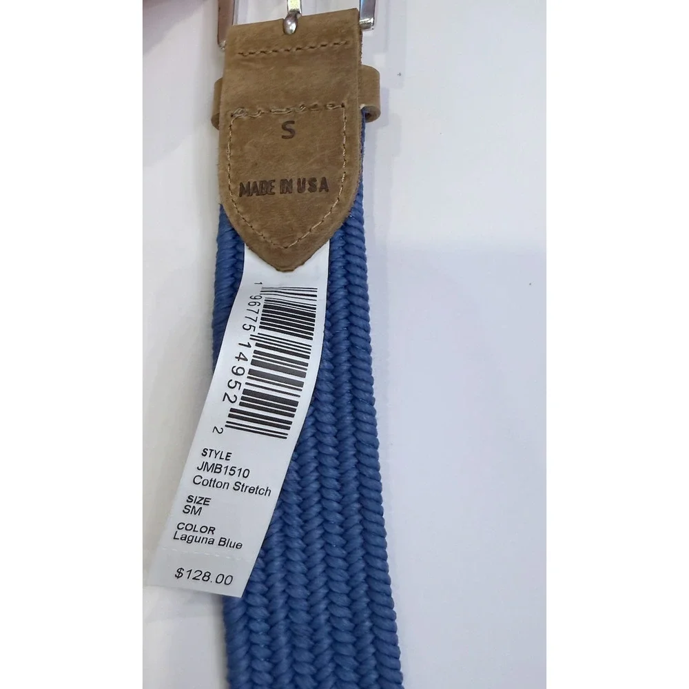 NEW JOHNNIE-O MENS LAGUNA BLUE WAXED COTTON STRETCH BELT GOLF SZ S